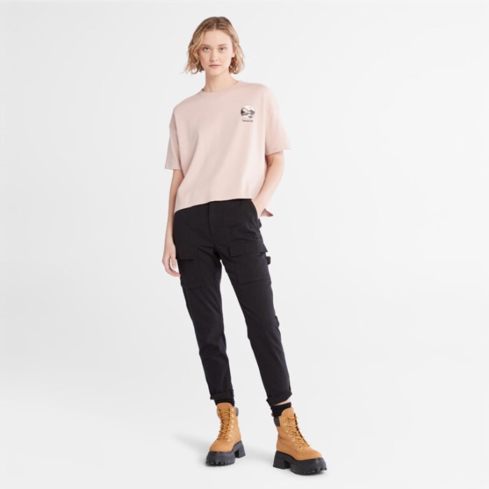 Timberland Cameo Rose Timberfresh Grafisk T-shirt Til Kvinder