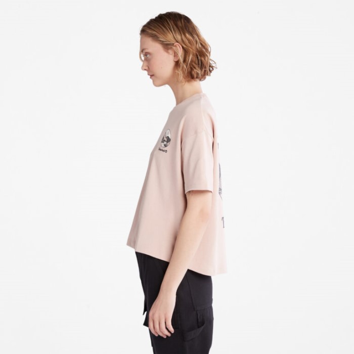 Timberland Cameo Rose Timberfresh Grafisk T-shirt Til Kvinder