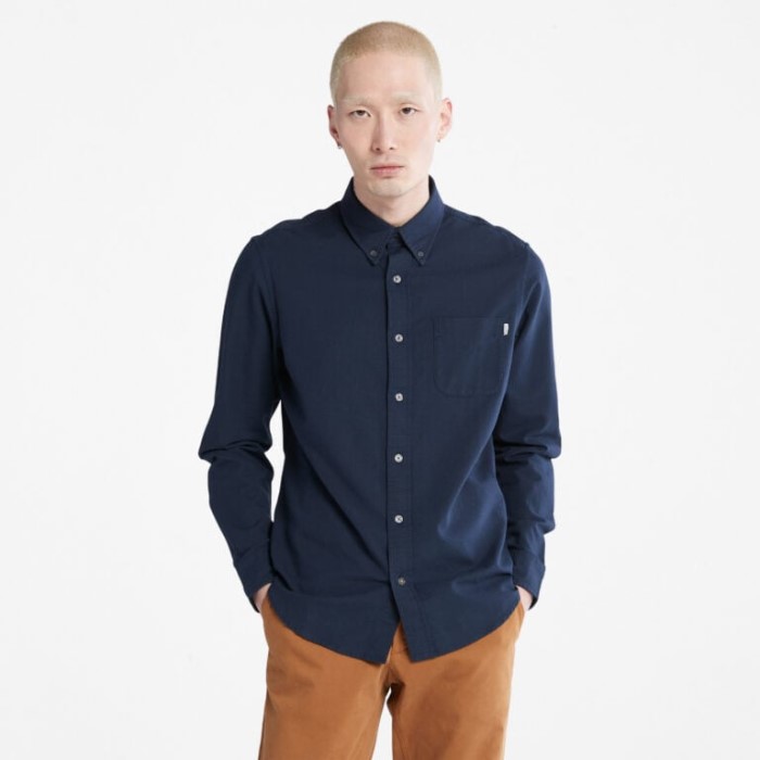 Timberland Dark Sapphire 2 Yd Herre Gale River Langærmet Oxford Skjorte