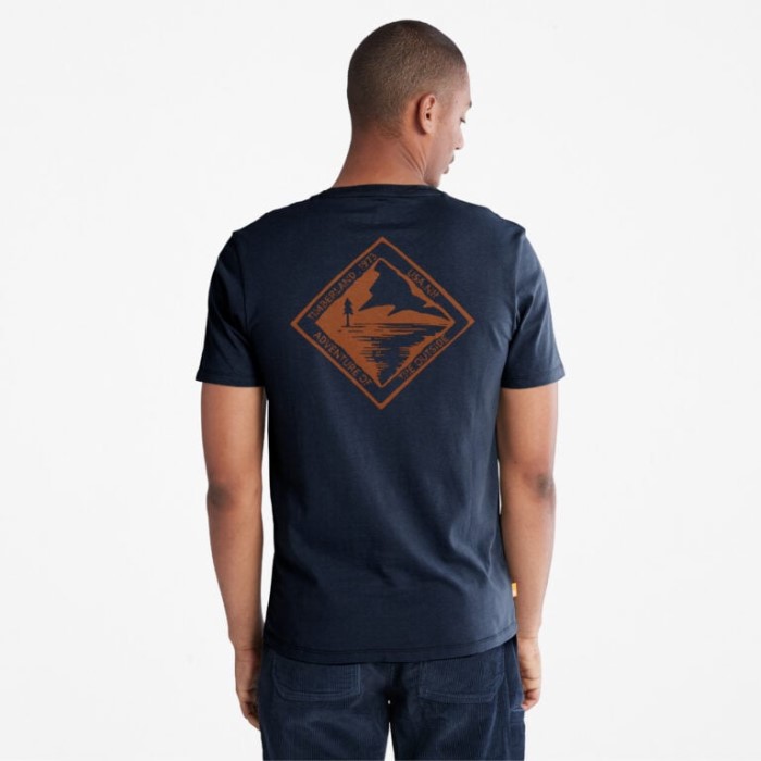 Timberland Dark Sapphire Herre-baggrafisk T-shirt