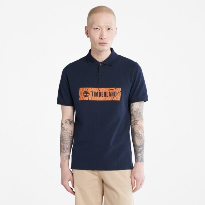 Timberland Dark Sapphire Poloshirt Med Logo Til Mænd