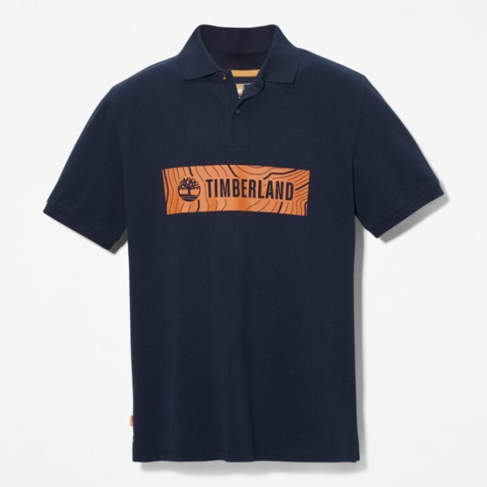 Timberland Dark Sapphire Poloshirt Med Logo Til Mænd