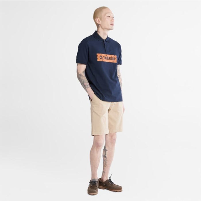 Timberland Dark Sapphire Poloshirt Med Logo Til Mænd