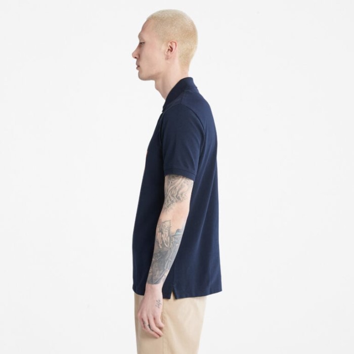 Timberland Dark Sapphire Poloshirt Med Logo Til Mænd