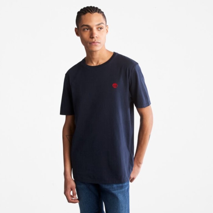 Timberland Mørk Safir T-shirt Med Logo Til Mænd