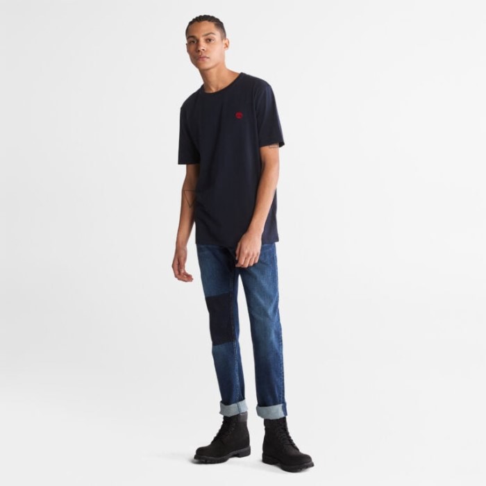 Timberland Mørk Safir T-shirt Med Logo Til Mænd