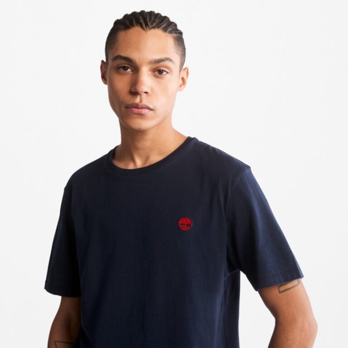 Timberland Mørk Safir T-shirt Med Logo Til Mænd