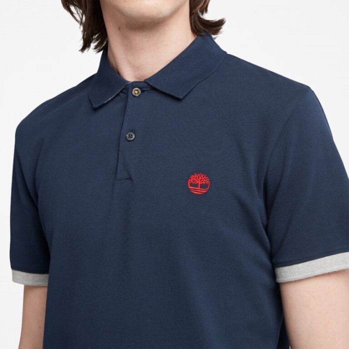 Timberland Dark Sapphire Herre Millers River Slim Stretch Pique Poloshirt
