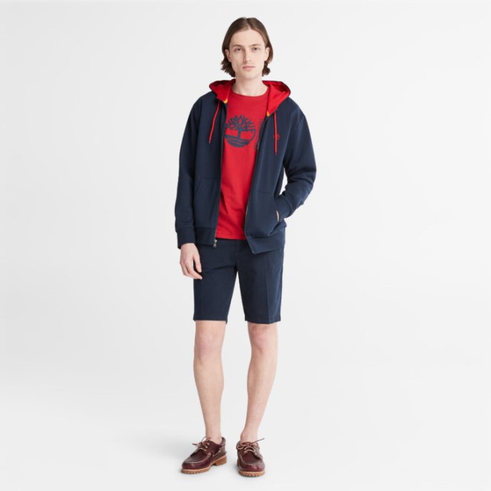 Timberland Dark Sapphire Herre Oyster River Hættetrøje Med Lynlås Foran