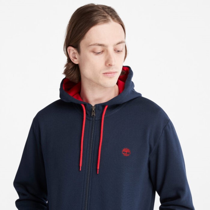 Timberland Dark Sapphire Herre Oyster River Hættetrøje Med Lynlås Foran