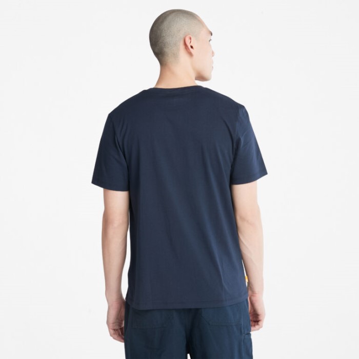 Timberland Dark Sapphire T-shirt Med Fotografisk Tryk Til Mænd