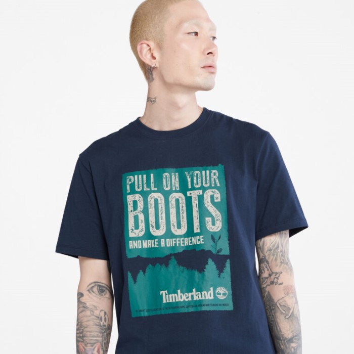 Timberland Dark Sapphire Mænd Trækker På Dine Støvler T-shirt