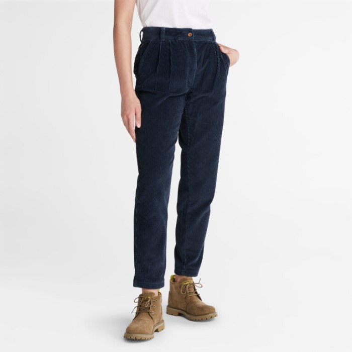 Timberland Dark Sapphire Kvinders Afslappet Pasform Fløjlsbukser