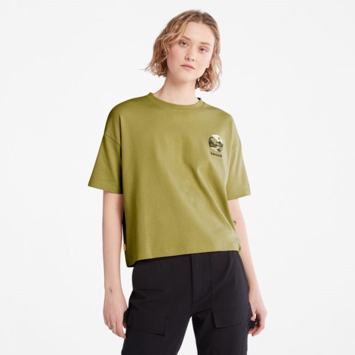 Timberland Golden Palm Timberfresh Grafisk T-shirt Til Kvinder