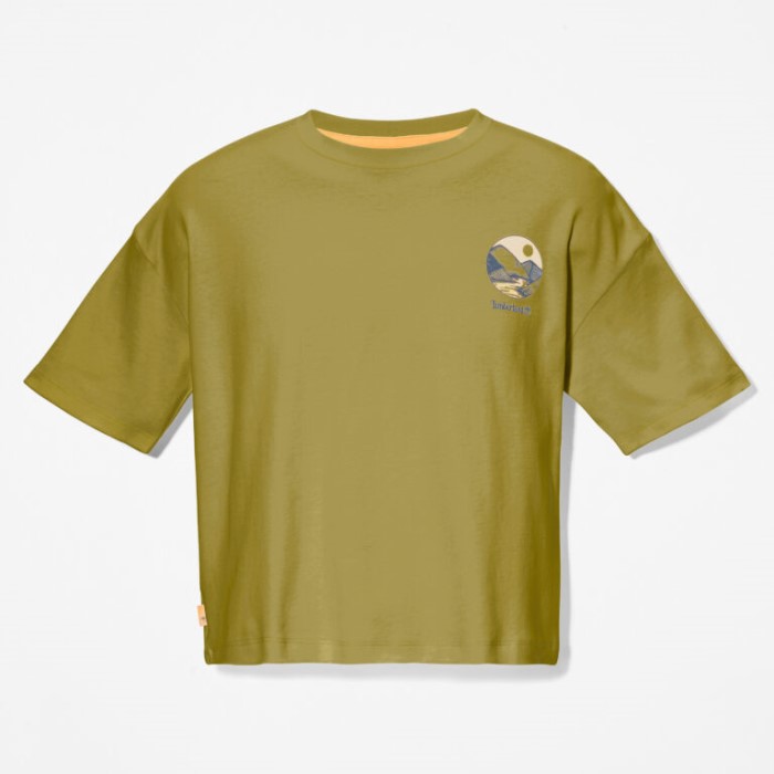 Timberland Golden Palm Timberfresh Grafisk T-shirt Til Kvinder