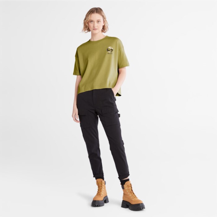 Timberland Golden Palm Timberfresh Grafisk T-shirt Til Kvinder