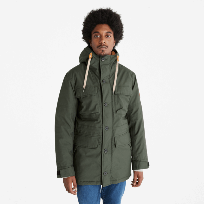 Timberland Green Men Vandtæt Genbrugs-down Ekspedition Field Parka
