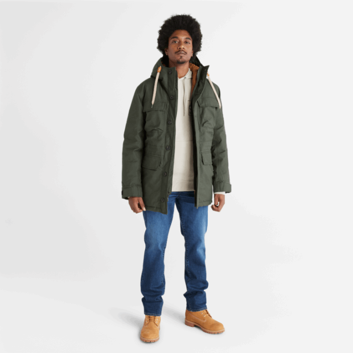 Timberland Green Men Vandtæt Genbrugs-down Ekspedition Field Parka