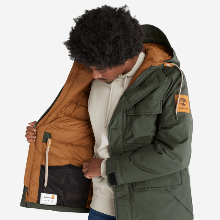 Timberland Green Men Vandtæt Genbrugs-down Ekspedition Field Parka
