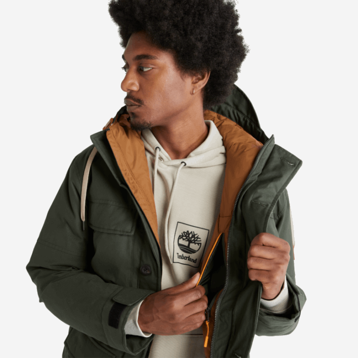 Timberland Green Men Vandtæt Genbrugs-down Ekspedition Field Parka