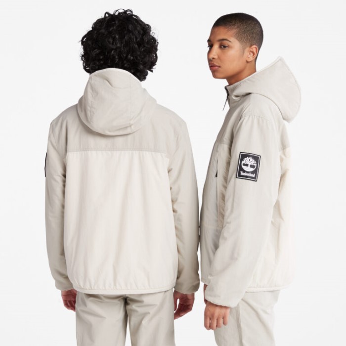 Timberland Island Fossil Alle Køn Vendbar Fleecejakke Med Høj Luv