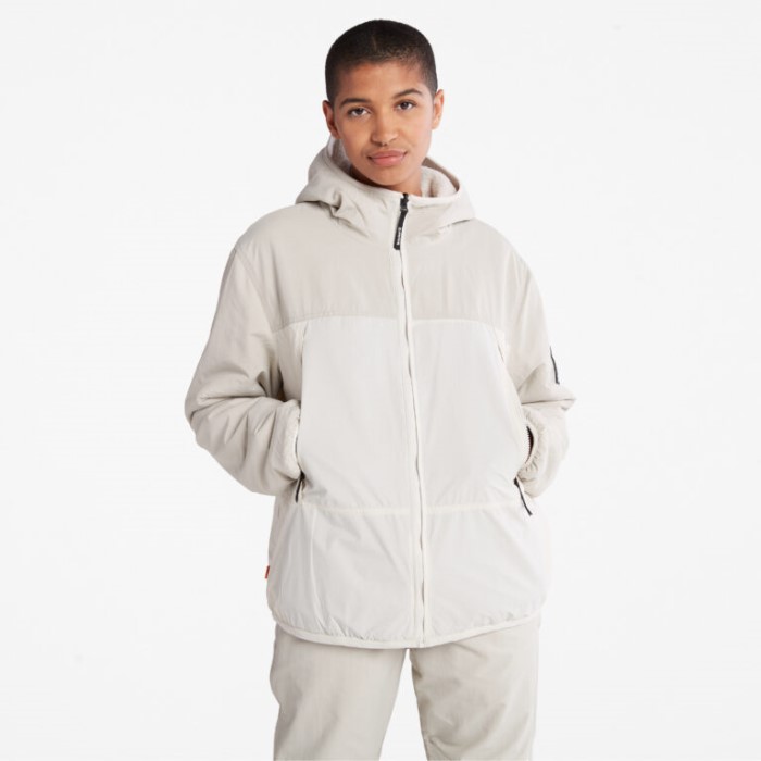 Timberland Island Fossil Alle Køn Vendbar Fleecejakke Med Høj Luv