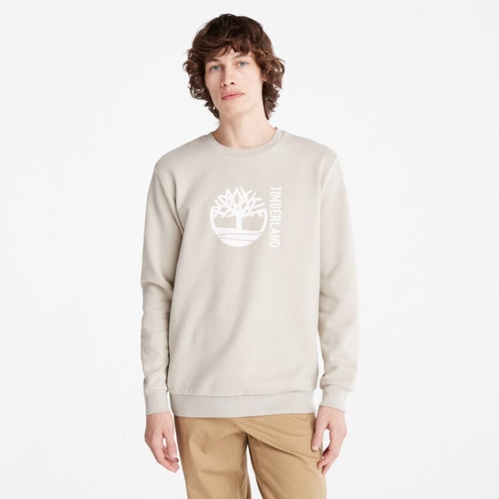 Timberland Island Fossil Herre Sweatshirt Med Grafisk Logo
