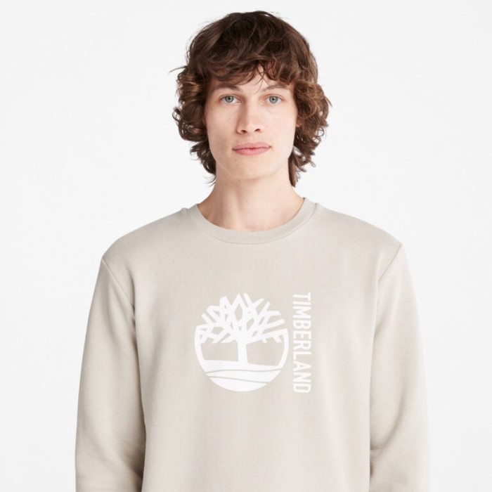 Timberland Island Fossil Herre Sweatshirt Med Grafisk Logo
