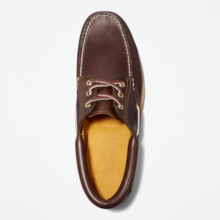 Timberland Md Brun Fuldkorns Herre 3-øjet Lug Håndsyet Bådsko