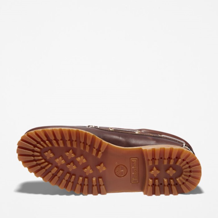 Timberland Md Brun Fuldkorns Herre 3-øjet Lug Håndsyet Bådsko