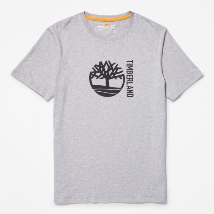 Timberland Mellemgrå Lyng Herre T-shirt Med Grafisk Logo