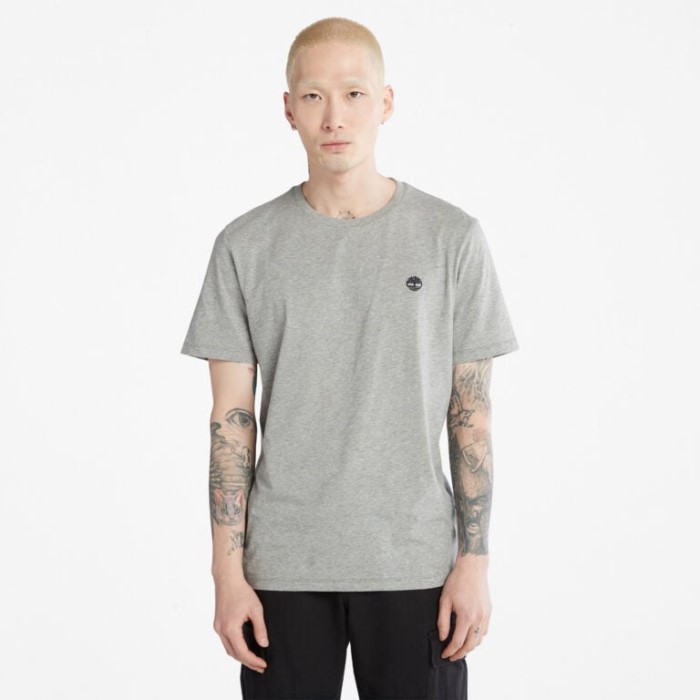 Timberland Mellemgrå Lyng Herre Logo T-shirt