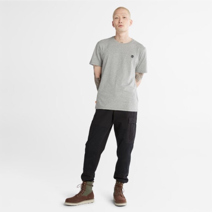 Timberland Mellemgrå Lyng Herre Logo T-shirt