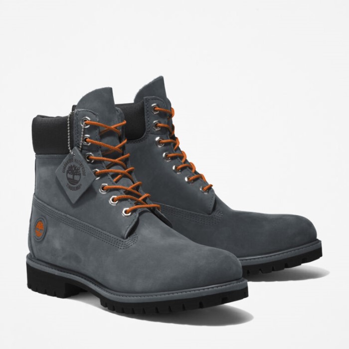 Timberland Mellemgrå Nubuck Herre Premium 6-tommer Vandtætte Støvler