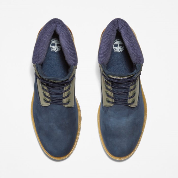 Timberland Navy Nubuck Herre Premium 6-tommer Vandtætte Støvler