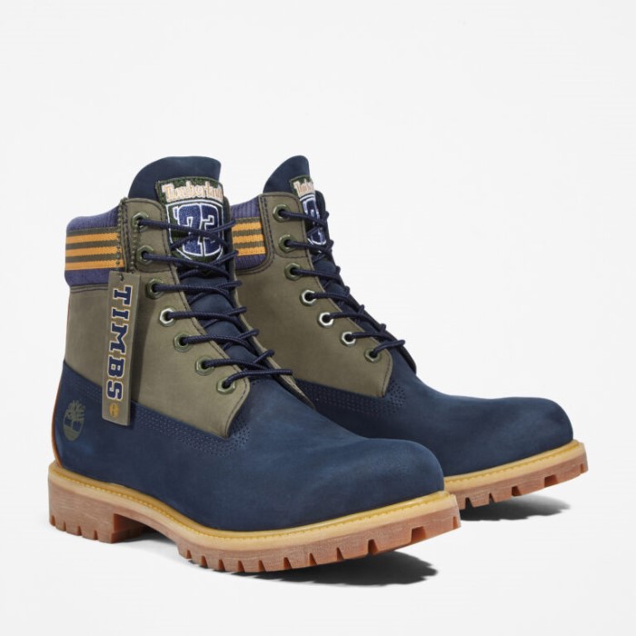 Timberland Navy Nubuck Herre Premium 6-tommer Vandtætte Støvler