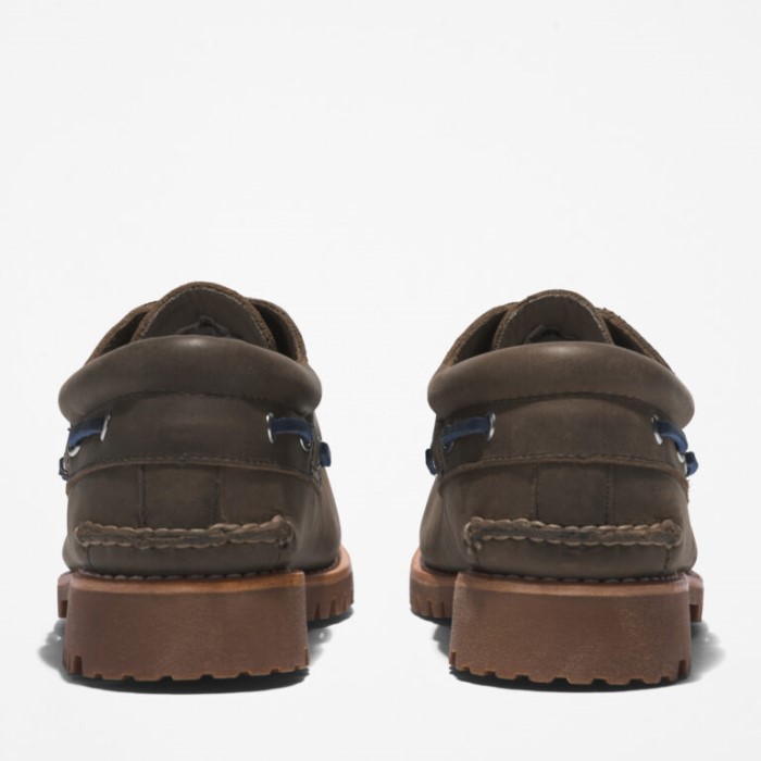 Timberland Oliven Fuldkorns Mænd 3-øjet Lug Håndsyet Bådsko