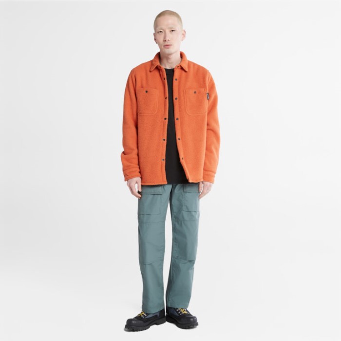 Timberland Rust Herre Progressiv Utility Fleeceovershirt Med Høj Luv