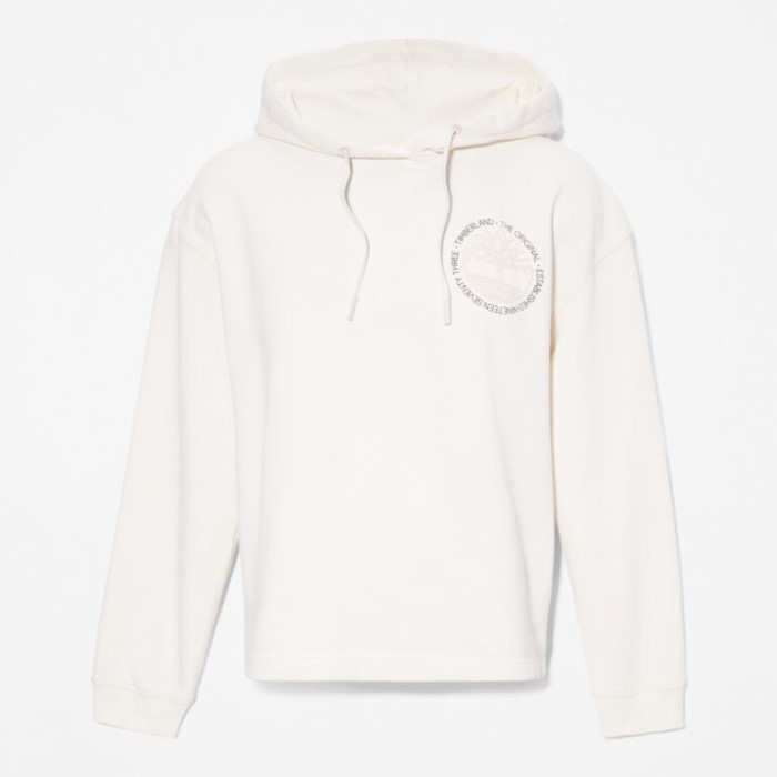 Timberland Vintage Hvid Hættetrøje Til Kvinder Med Afslappet Pasform