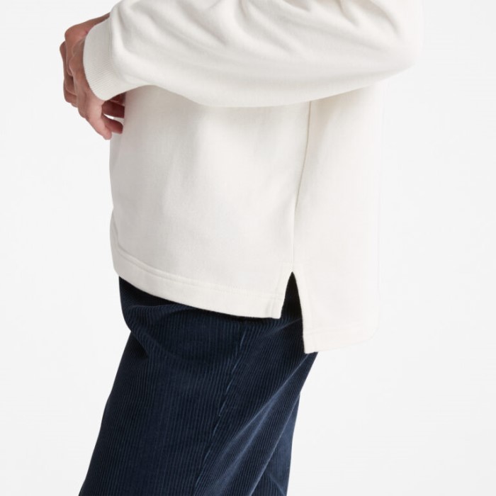 Timberland Vintage Hvid Hættetrøje Til Kvinder Med Afslappet Pasform