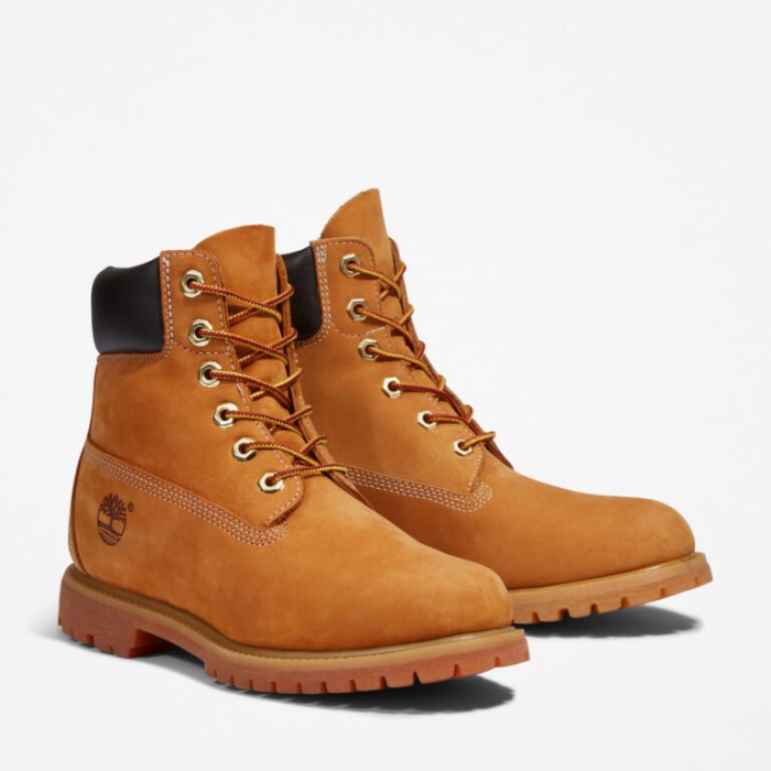 Timberland Wheat Nubuck Premium 6-tommer Vandtætte Støvler Til Kvinder