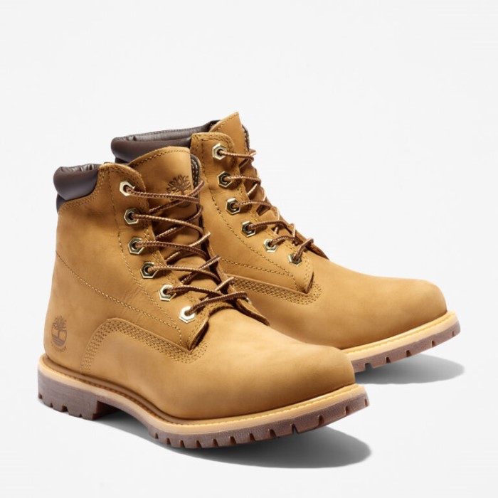 Timberland Wheat Nubuck Dame Waterville 6-tommer Vandtætte Støvler