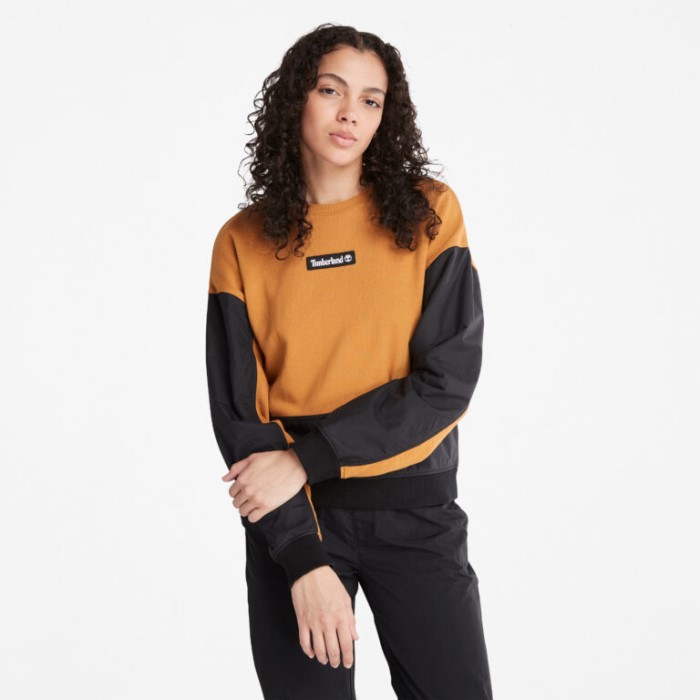 Timberland Wheat Sweatshirt Med Rund Hals Til Kvinder