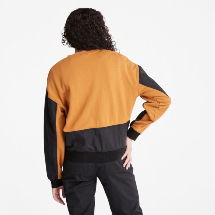 Timberland Wheat Sweatshirt Med Rund Hals Til Kvinder