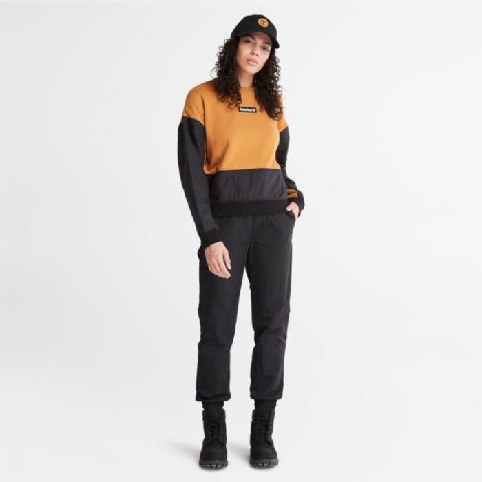 Timberland Wheat Sweatshirt Med Rund Hals Til Kvinder