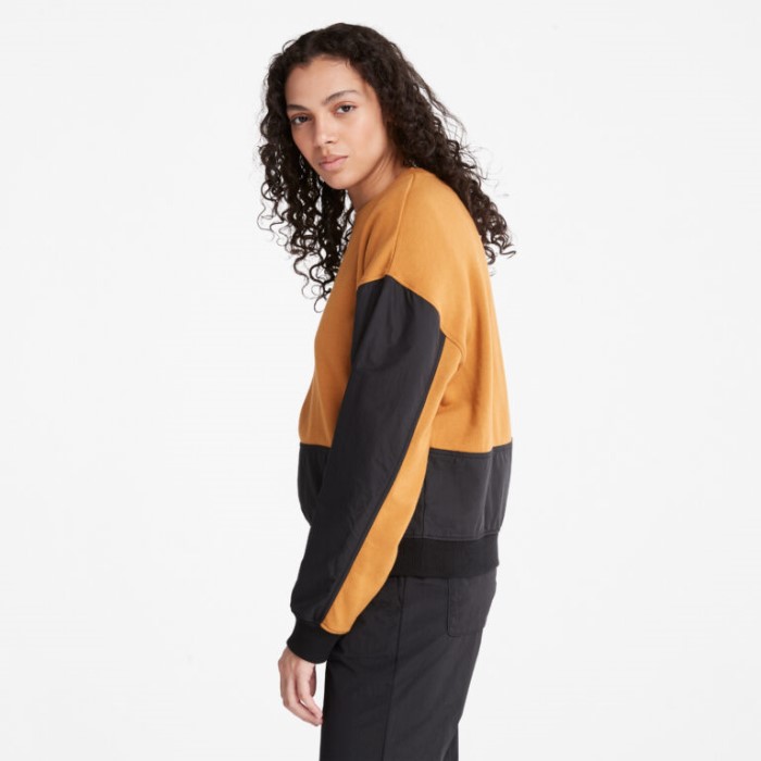Timberland Wheat Sweatshirt Med Rund Hals Til Kvinder