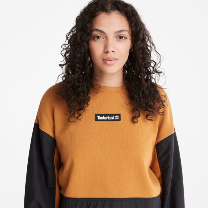 Timberland Wheat Sweatshirt Med Rund Hals Til Kvinder