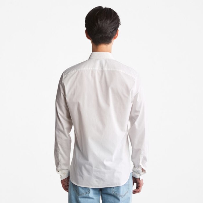 Timberland Hvid Anti-lugt Langærmet Skjorte Til Mænd