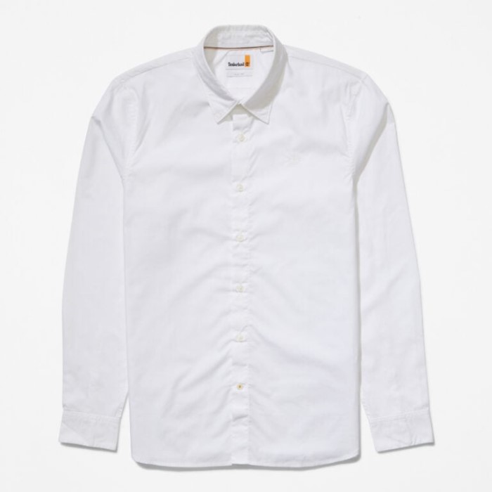 Timberland Hvid Anti-lugt Langærmet Skjorte Til Mænd