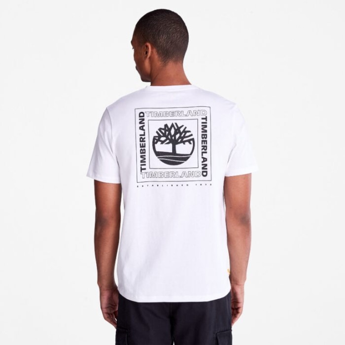 Timberland Hvide Mænd Bag-grafisk T-shirt